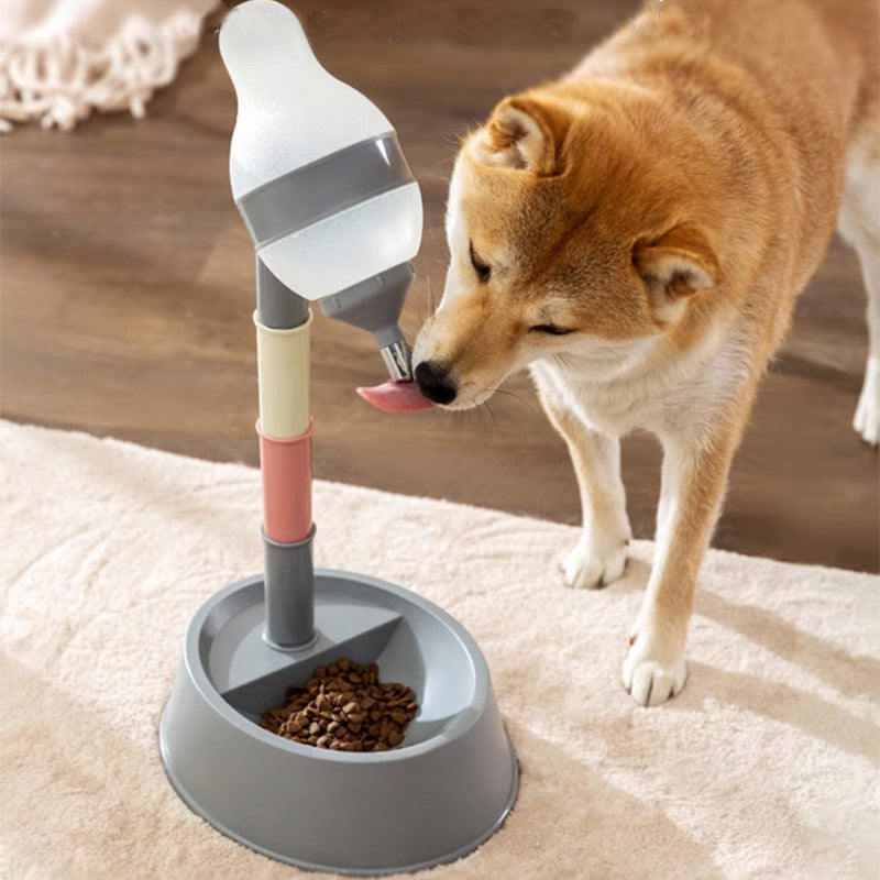 Adjustable Standing Pet Water Dispenser With Detachable Pole