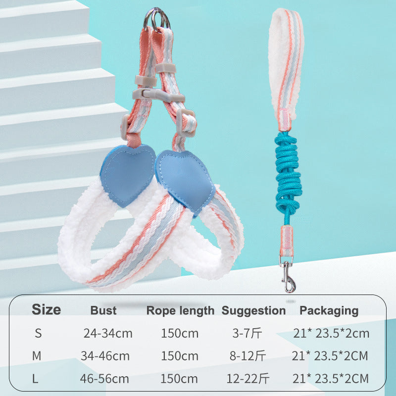 Summer Breathable Pet Chest Vest Leash Soft Adjustable Walking Harness