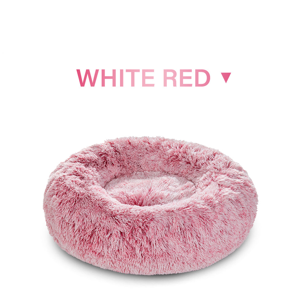 Washable Round Pet Bed Soft Doughnut Cushion For Medium Pets