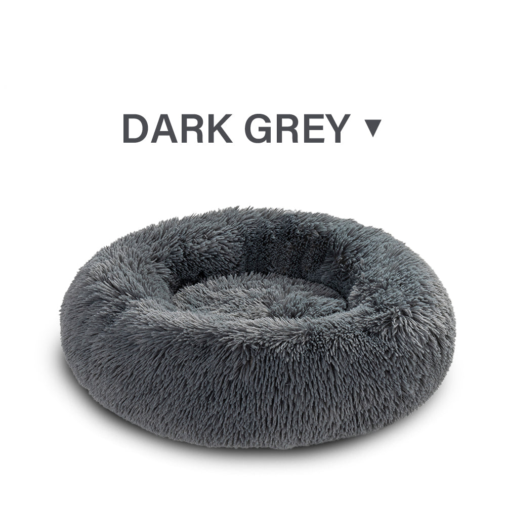 Washable Round Pet Bed Soft Doughnut Cushion For Medium Pets
