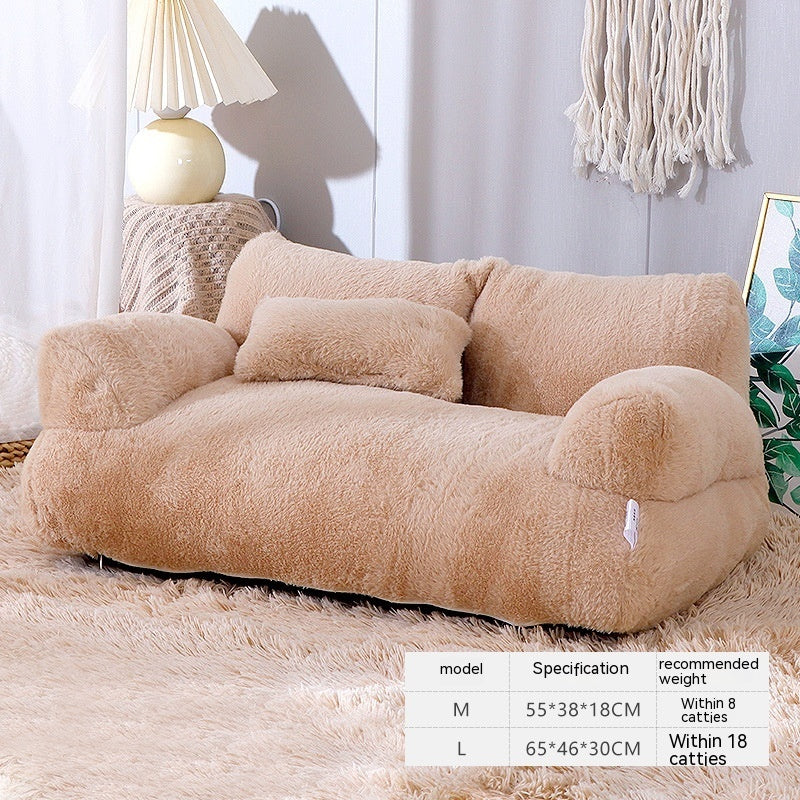 Luxury Plush Pet Bed Sofa Style Winter Warm Nest