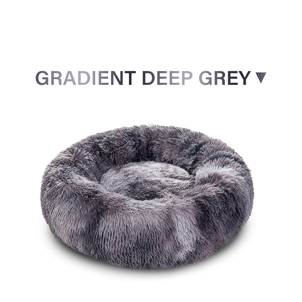Washable Round Pet Bed Soft Doughnut Cushion For Medium Pets