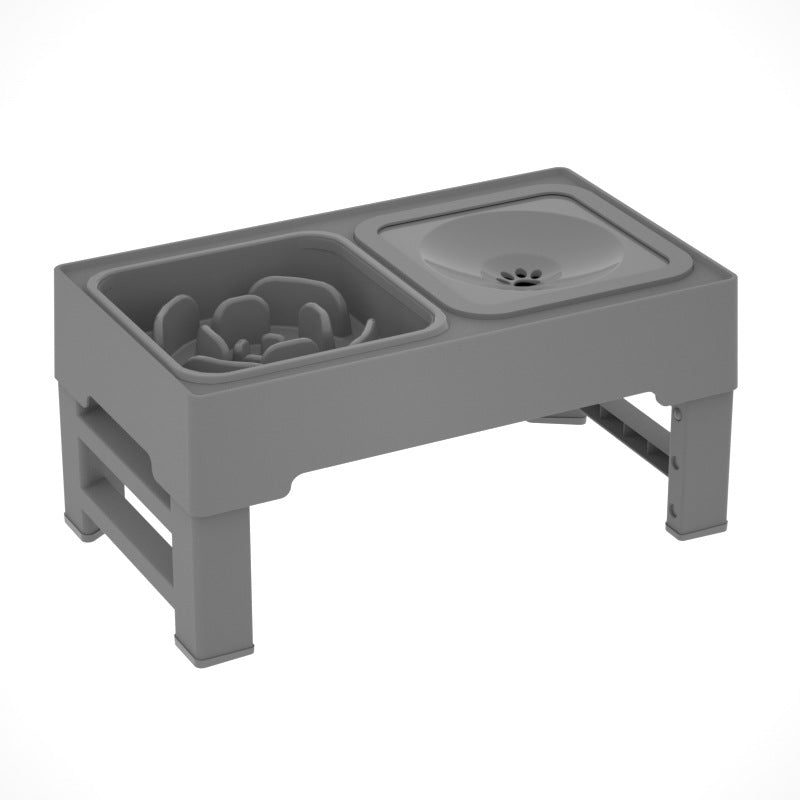 Adjustable Elevated Pet Double Bowl Stainless Steel Feeding Stand