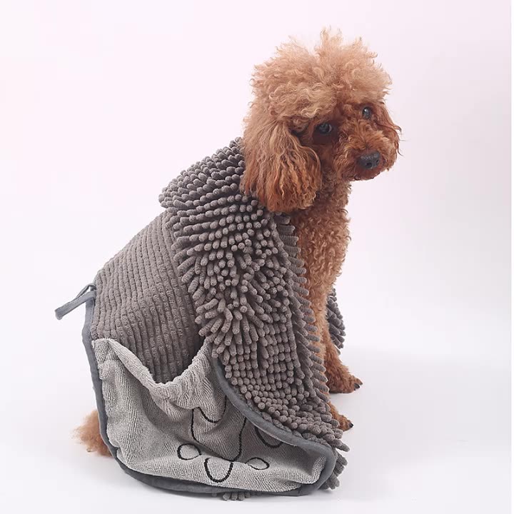 Pet Chenille Bath Towel Soft Absorbent Pet Towel
