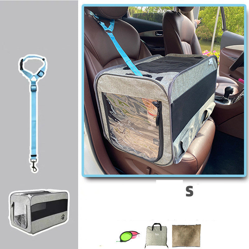 Portable Folding Pet Travel Carrier Bag With Safety Zippers