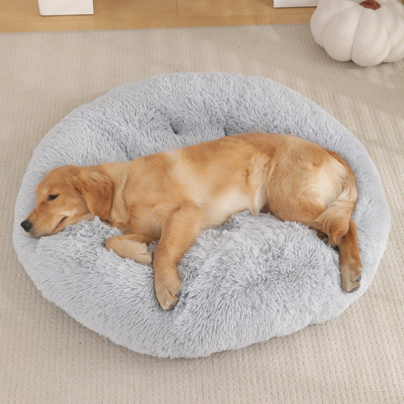 Round Plush Pet Mat Warm Soft Sleeping Bed