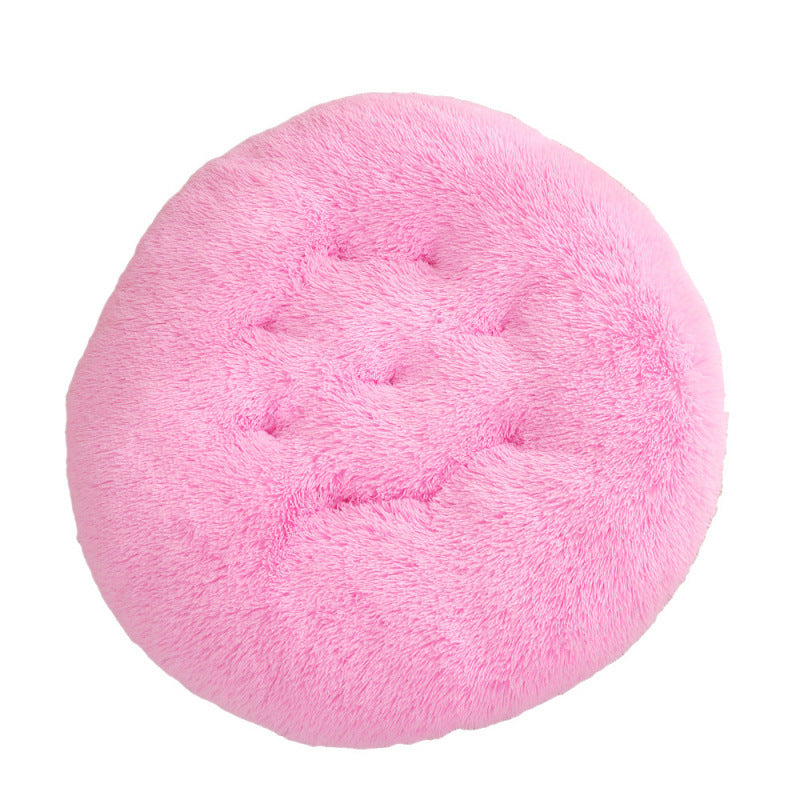 Round Plush Pet Mat Warm Soft Sleeping Bed