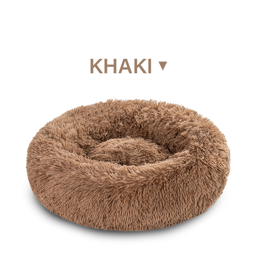 Washable Round Pet Bed Soft Doughnut Cushion For Medium Pets