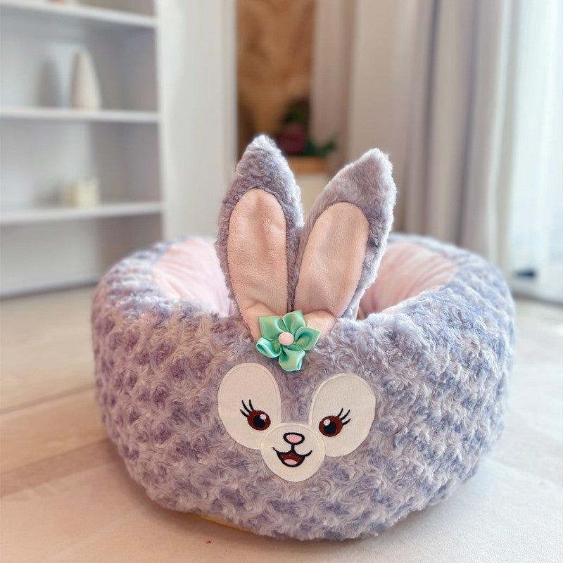 Plush Round Pet Bed Soft Cushion Four Seasons Universal Nest