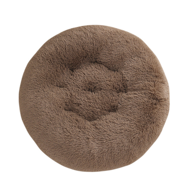 Round Plush Pet Mat Warm Soft Sleeping Bed