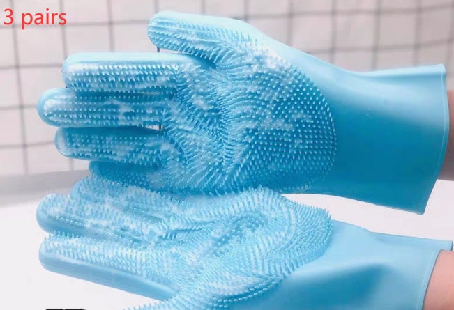 Silicone Pet Grooming Glove Hair Removal Bath Massage Brush