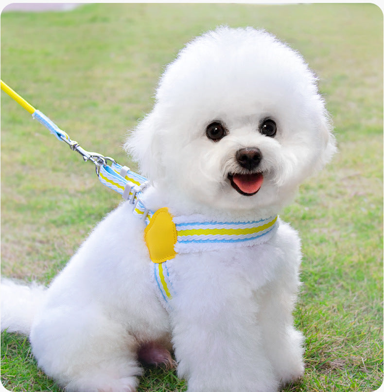 Summer Breathable Pet Chest Vest Leash Soft Adjustable Walking Harness