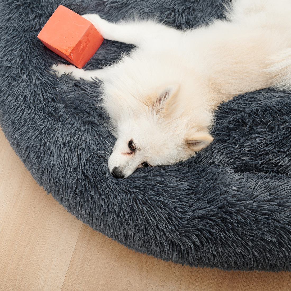 Washable Round Pet Bed Soft Doughnut Cushion For Medium Pets