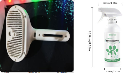 Self-Cleaning Pet Grooming Comb With Hair Remover And Mist