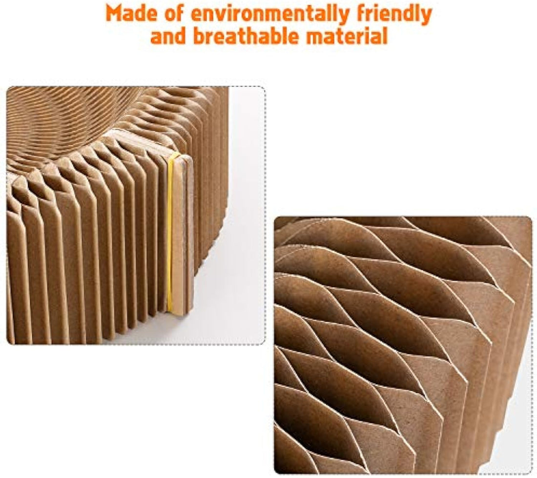 Collapsible Round Pet Scratcher Bed Cardboard Lounge Cushion Nest