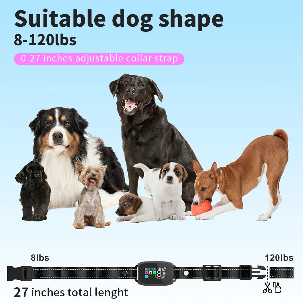 Smart Anti Barking Rechargeable Training Collar Waterproof HD Display