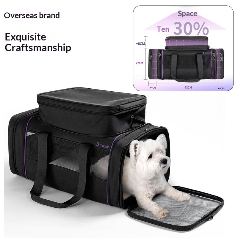 Portable Expandable Pet Travel Carrier Soft Bag For Flights