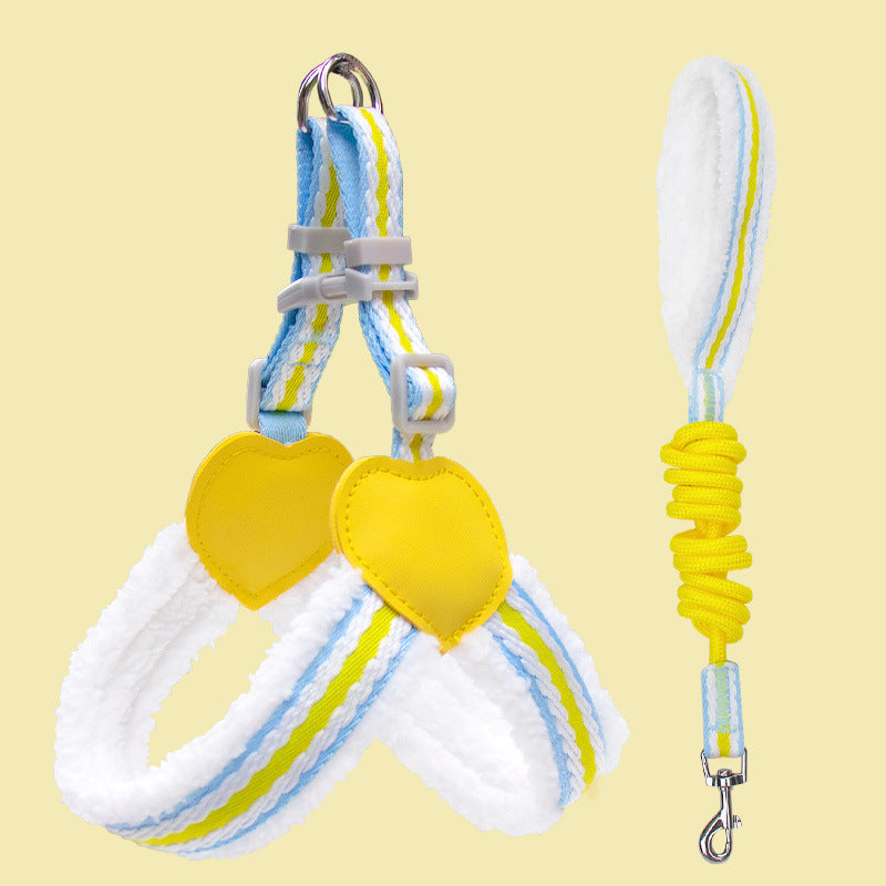 Summer Breathable Pet Chest Vest Leash Soft Adjustable Walking Harness