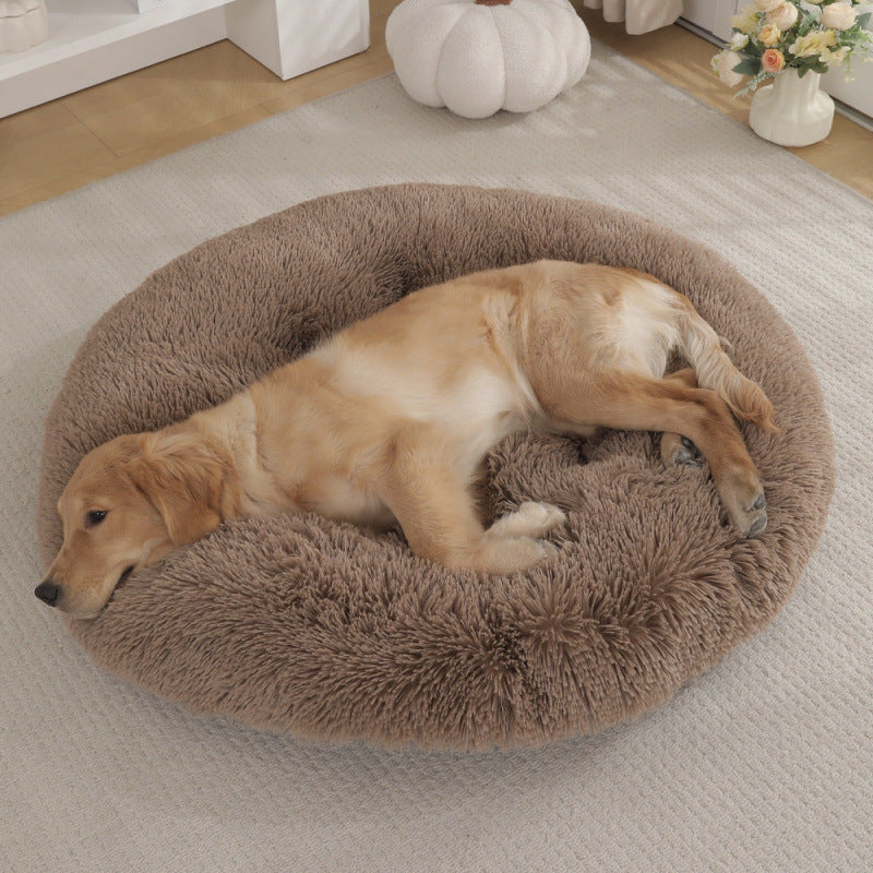 Round Plush Pet Mat Warm Soft Sleeping Bed