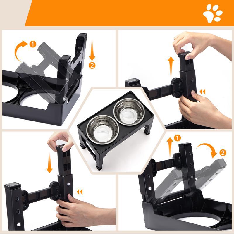 Elevated Pet Feeding Bowl With Neck Protection Anti Tumble Design