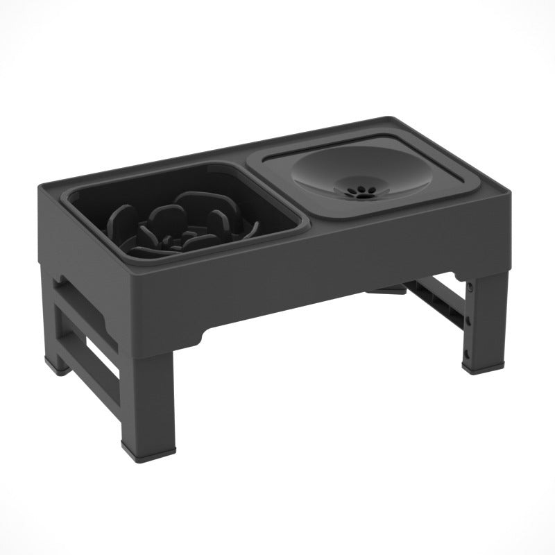 Adjustable Elevated Pet Double Bowl Stainless Steel Feeding Stand