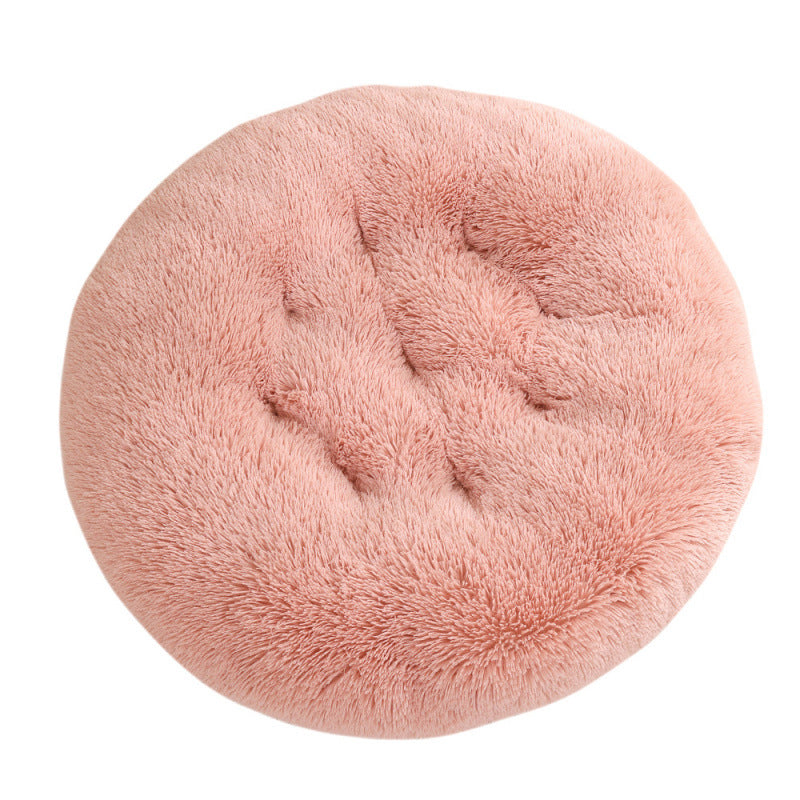 Round Plush Pet Mat Warm Soft Sleeping Bed