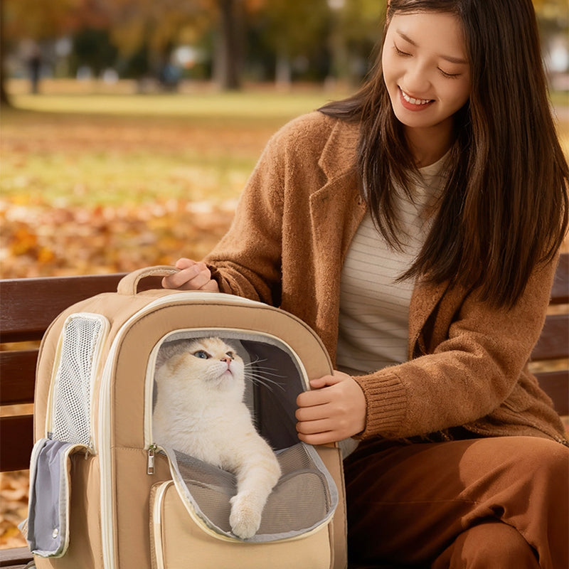 Breathable Pet Travel Backpack Comfortable Mesh Window Carrier