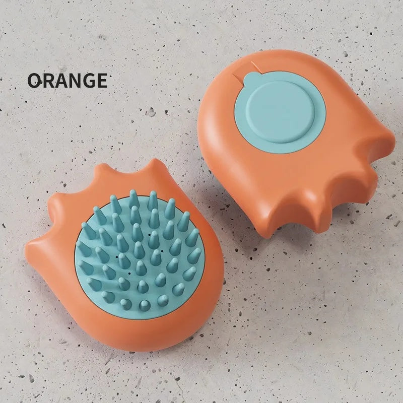 Pet Bath and Massage Brush with Shampoo Box Grooming Comb