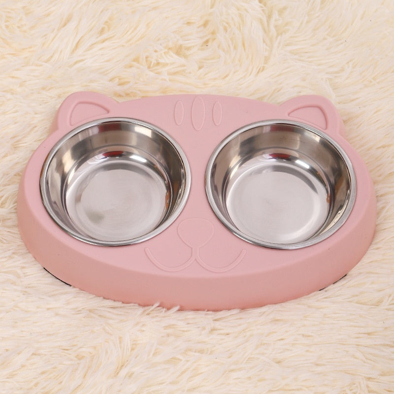 Pet Drinking Water And Food Bowl Rice Dish