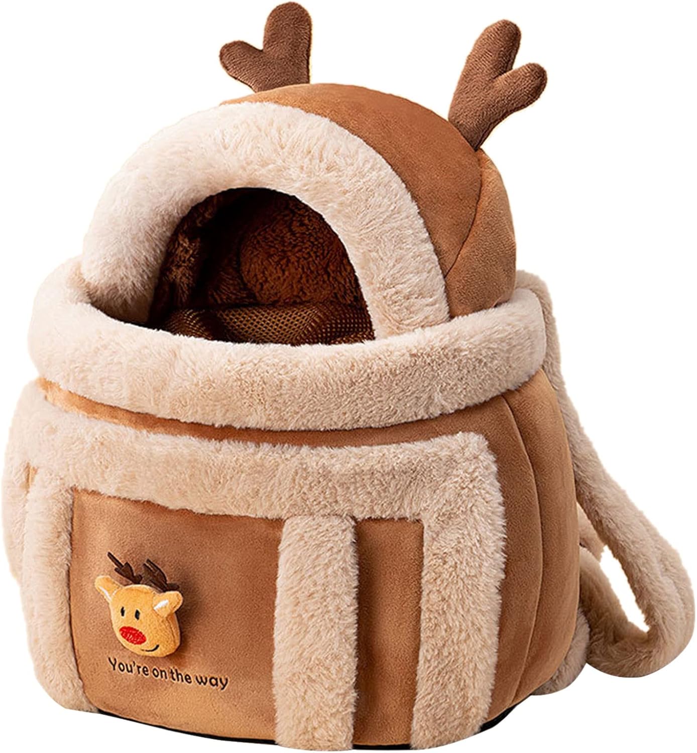 Plush Pet Carrier Backpack Travel Bag Winter Hand Warmer