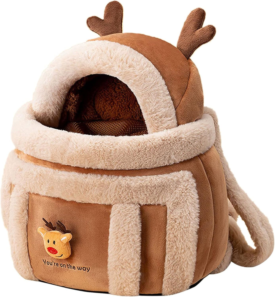 Plush Pet Carrier Backpack Travel Bag Winter Hand Warmer