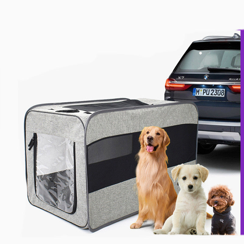 Portable Folding Pet Travel Carrier Bag With Safety Zippers