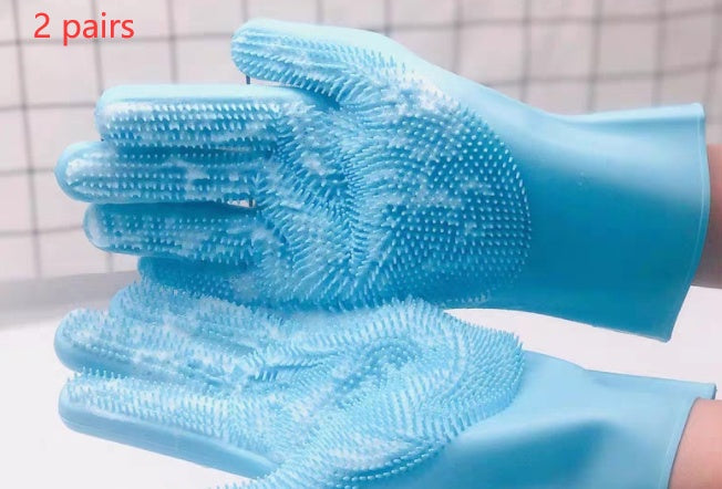 Silicone Pet Grooming Glove Hair Removal Bath Massage Brush