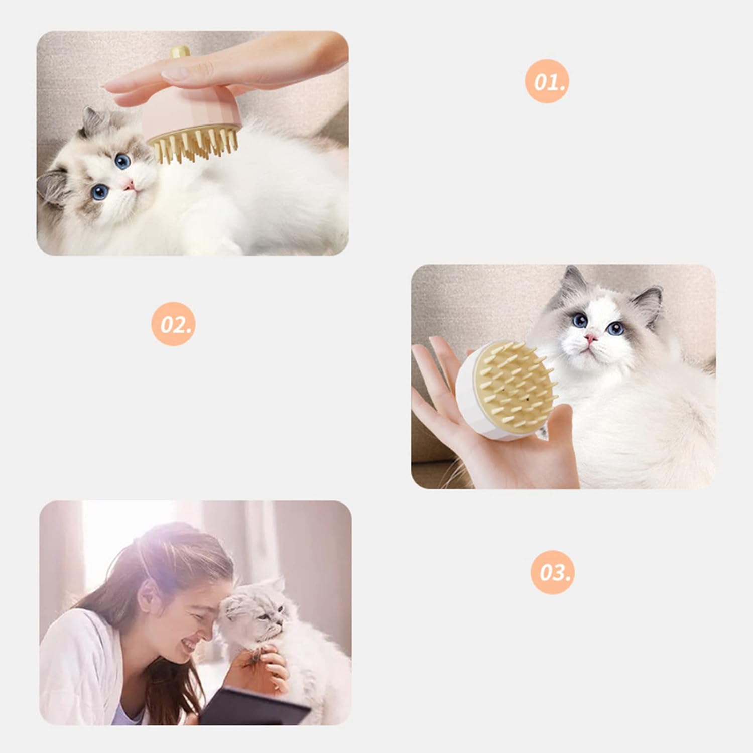 Pet Bath and Massage Brush Shampoo Grooming Tool