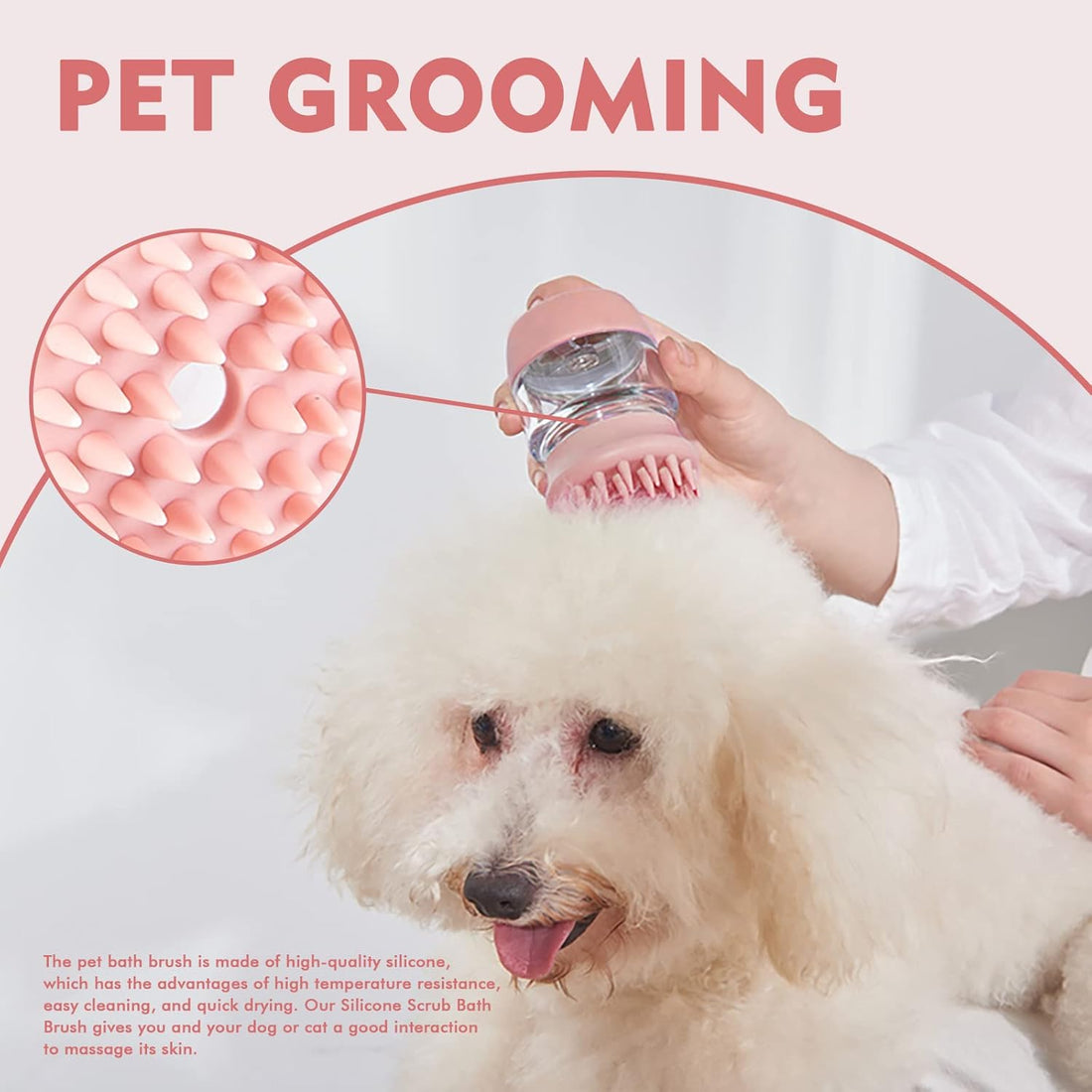 Pet Bath Brush Silicone Grooming Brush