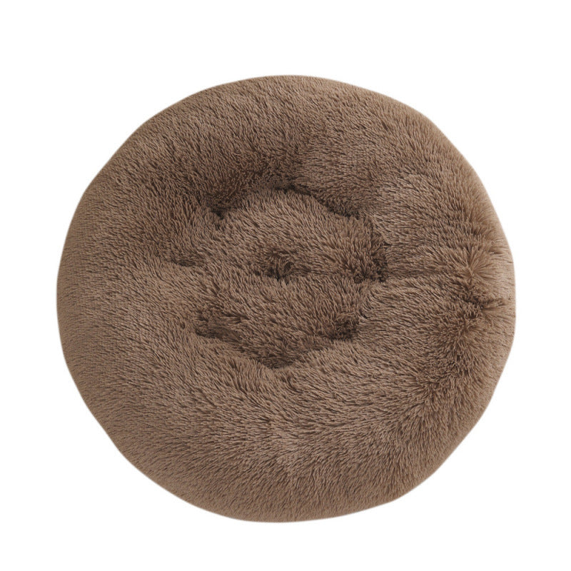Round Plush Pet Mat Warm Soft Sleeping Bed