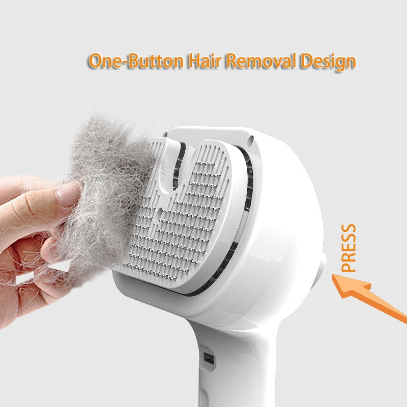 Self-Cleaning Pet Grooming Comb With Hair Remover And Mist