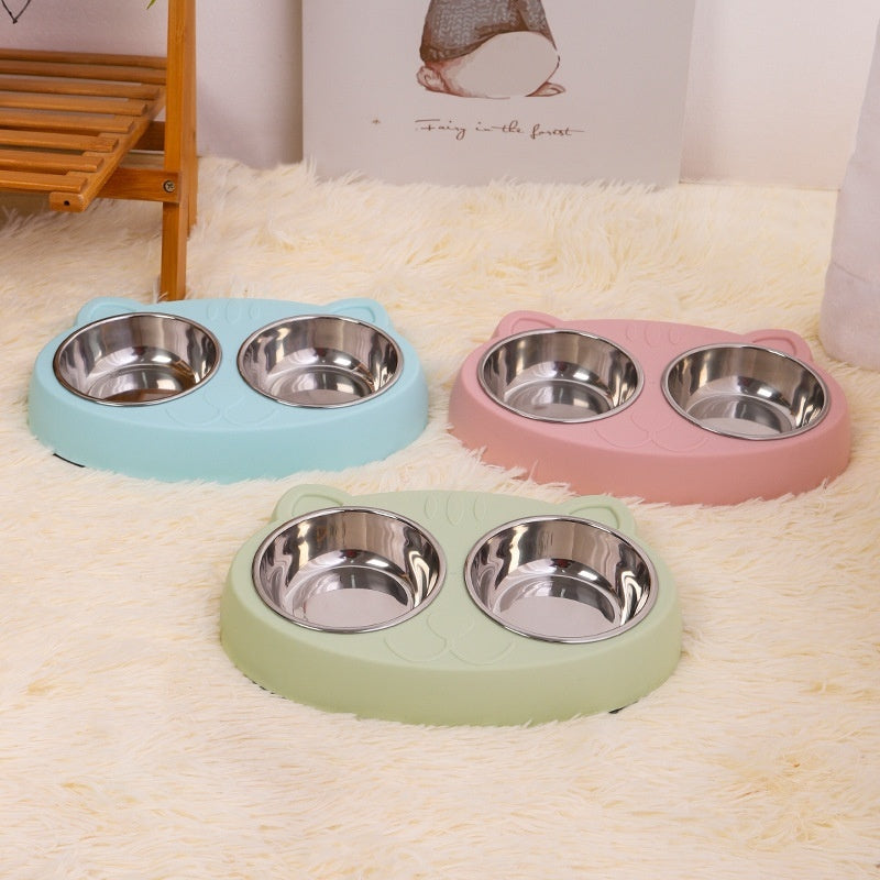 Pet Drinking Water And Food Bowl Rice Dish