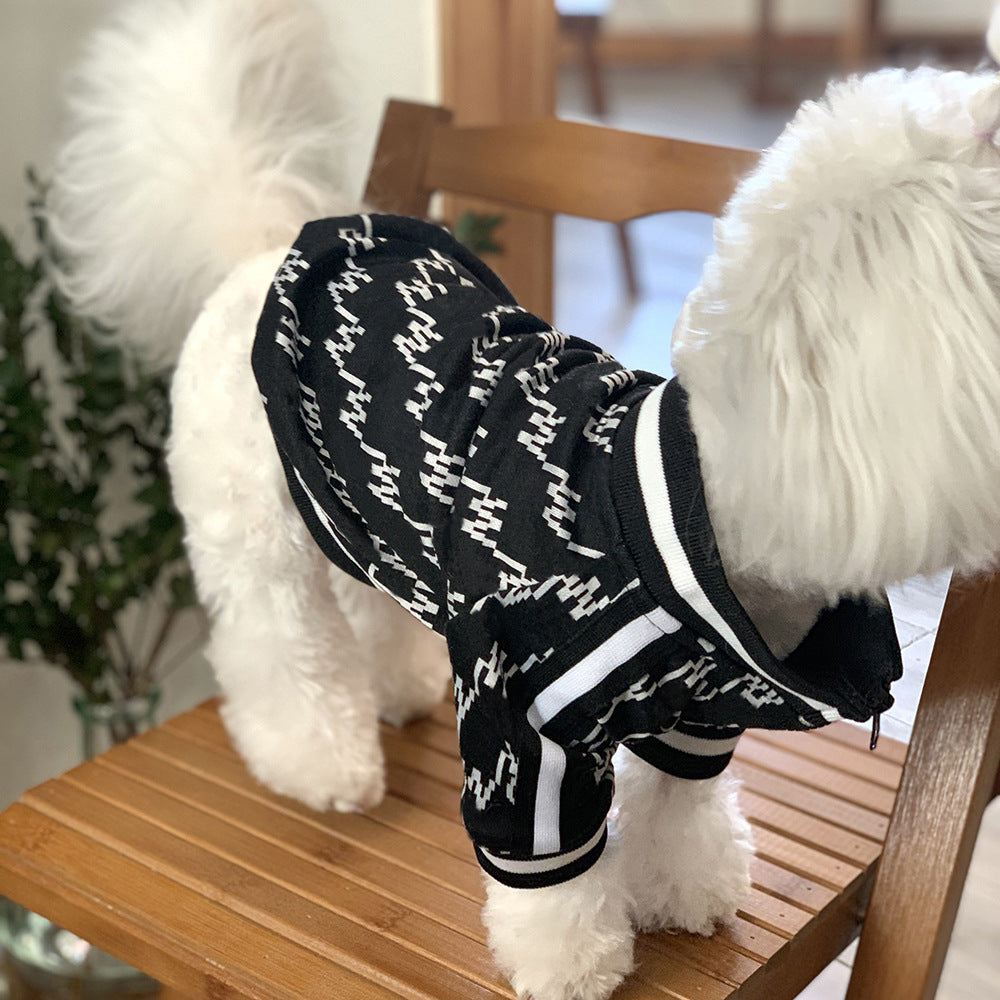 Autumn Winter Pet Jacket Zippered Warm Coat
