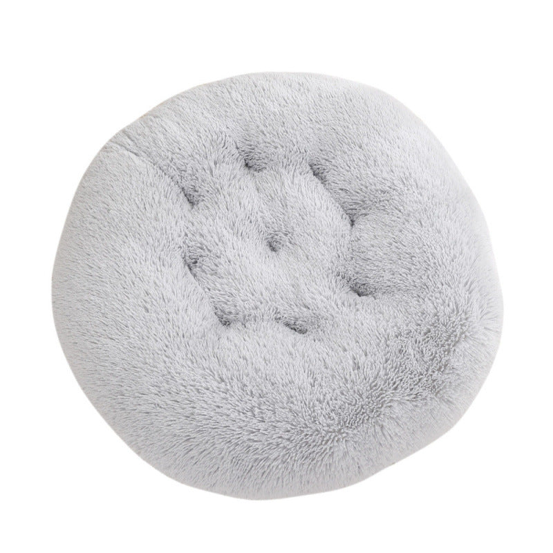 Round Plush Pet Mat Warm Soft Sleeping Bed