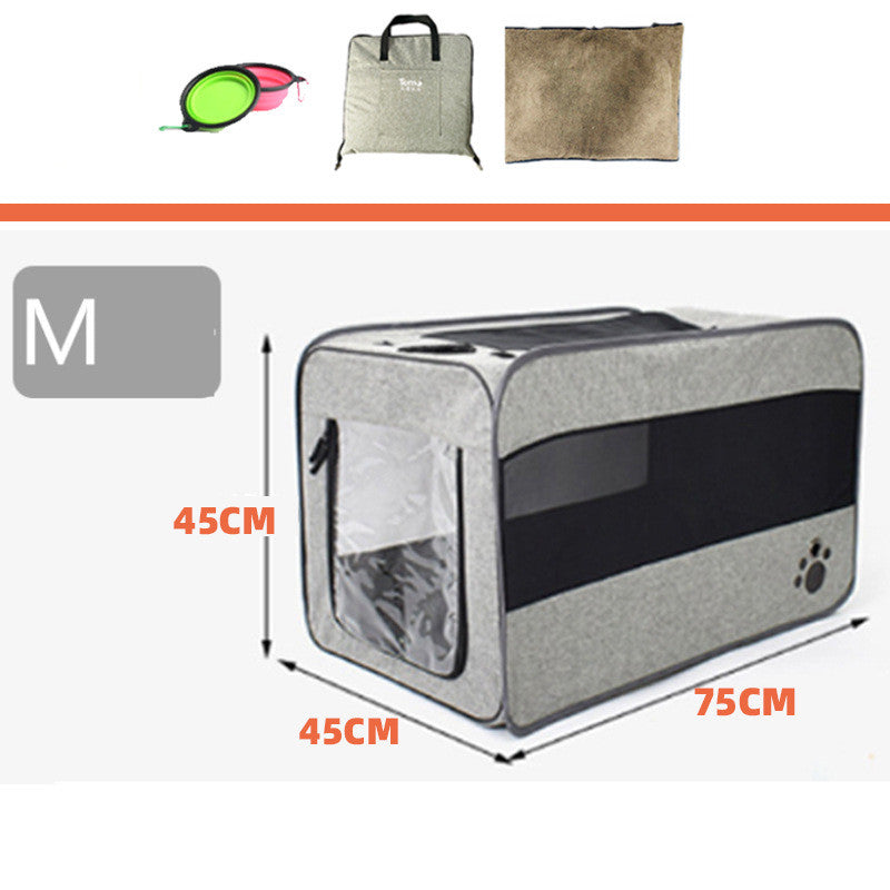 Portable Folding Pet Travel Carrier Bag With Safety Zippers
