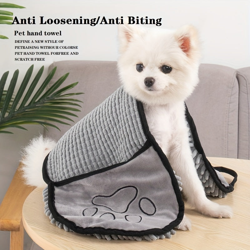 Super Absorbent Microfiber Pet Towel Quick-Dry Washable with Hand Pockets