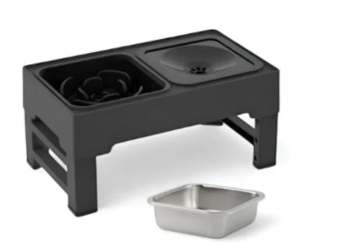 Adjustable Elevated Pet Double Bowl Stainless Steel Feeding Stand