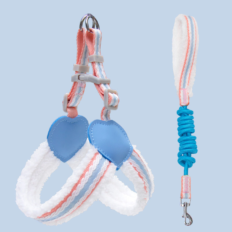Summer Breathable Pet Chest Vest Leash Soft Adjustable Walking Harness