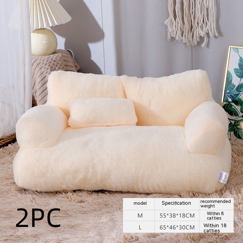 Luxury Plush Pet Bed Sofa Style Winter Warm Nest