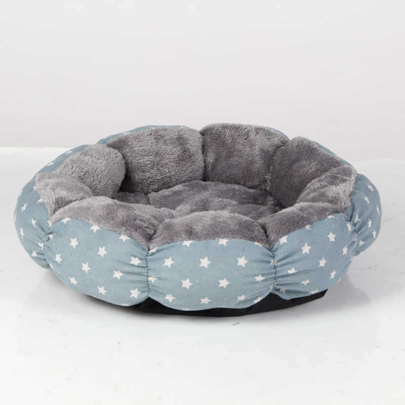 Calming Round Fluffy Pet Bed Soft Donut Cushion For Small Pets