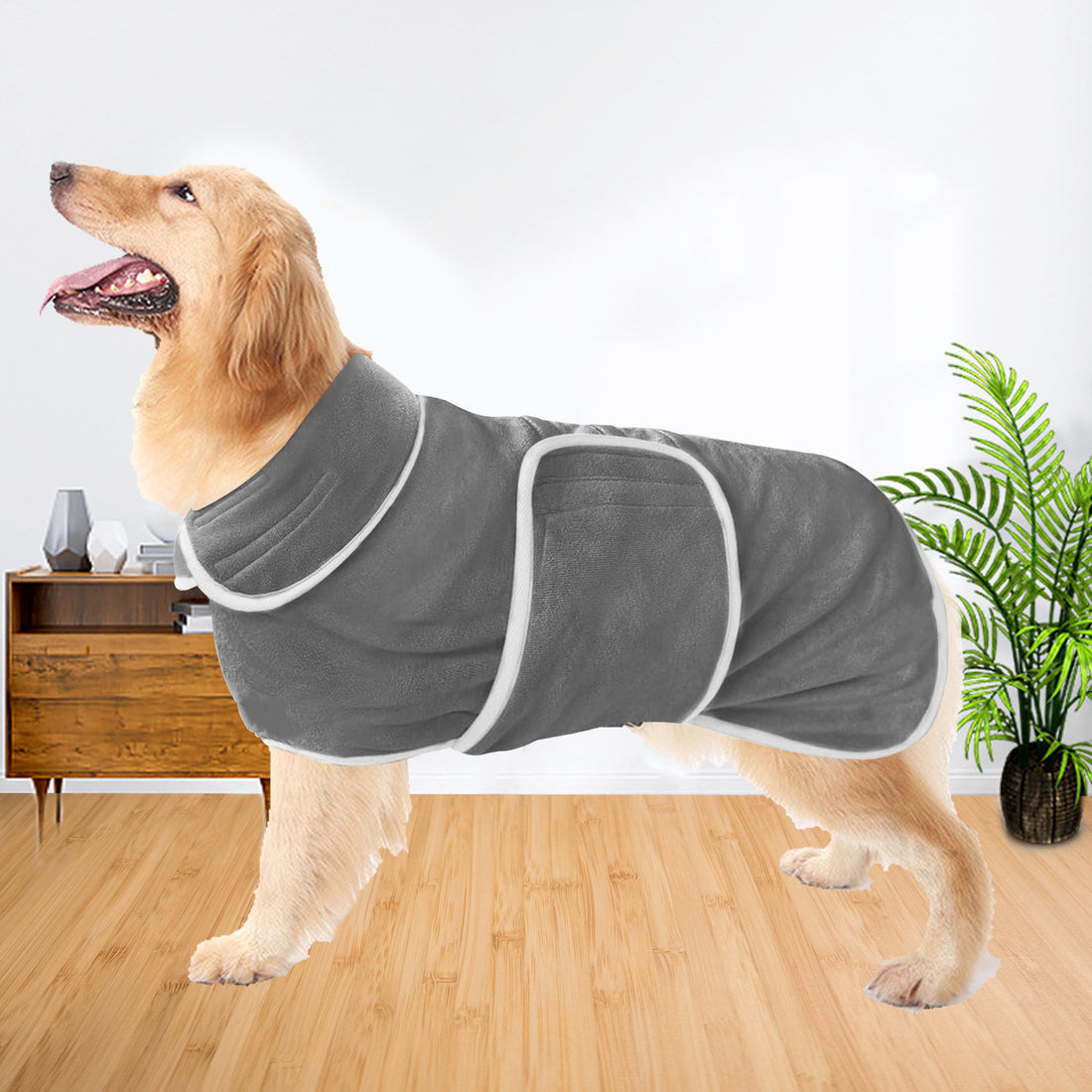 Super Absorbent Pet Bathrobe Towel Coat Outfit for Pets