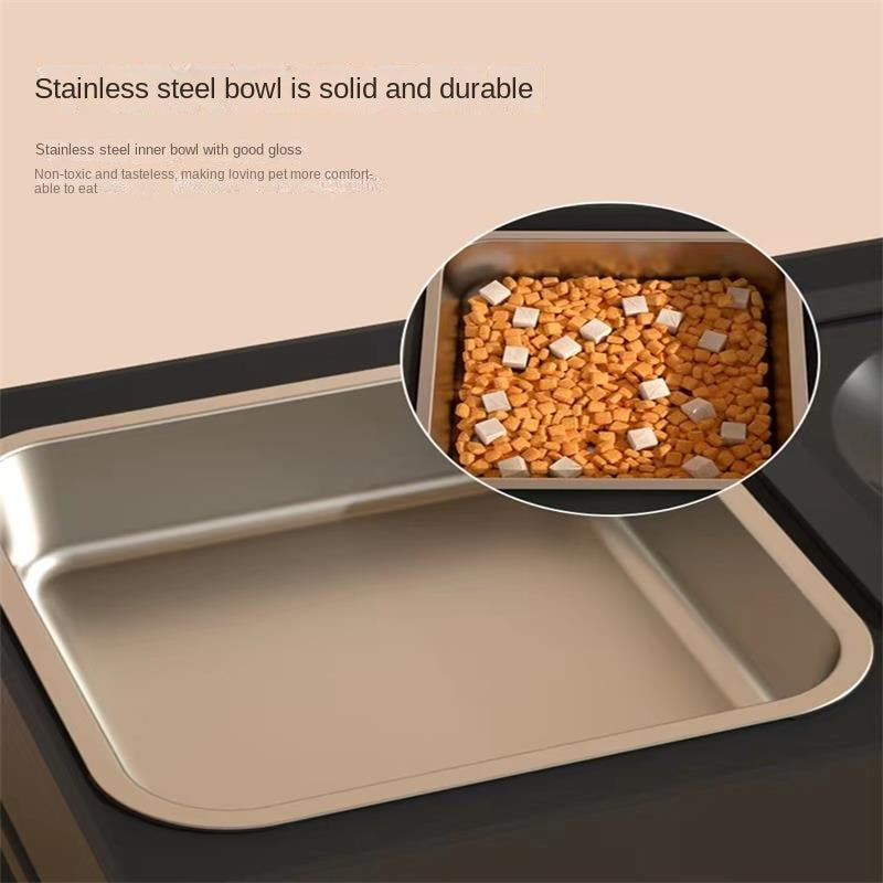 Adjustable Elevated Pet Double Bowl Stainless Steel Feeding Stand