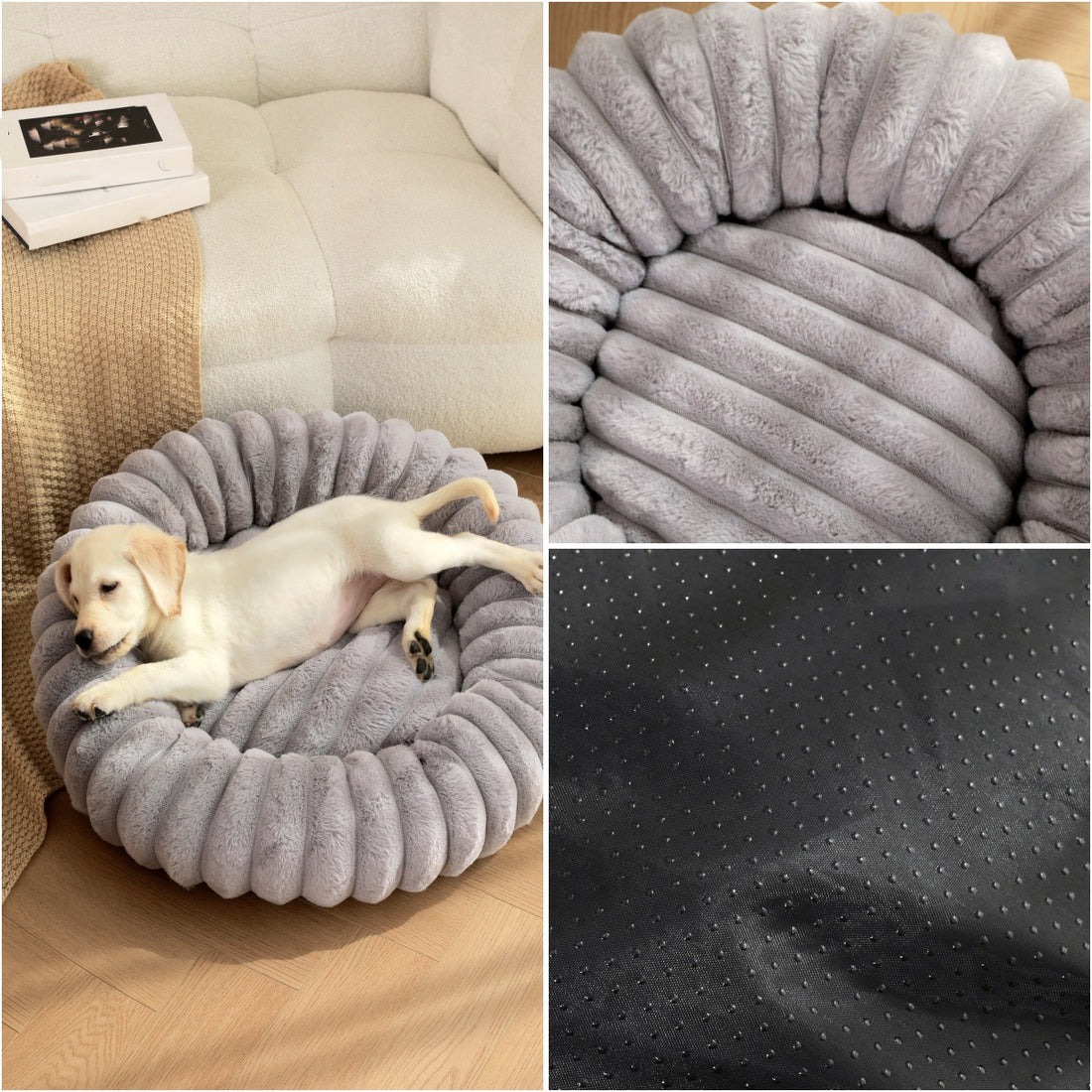 Plush Round Pet Bed Soft Warm Cushion Nest For Winter