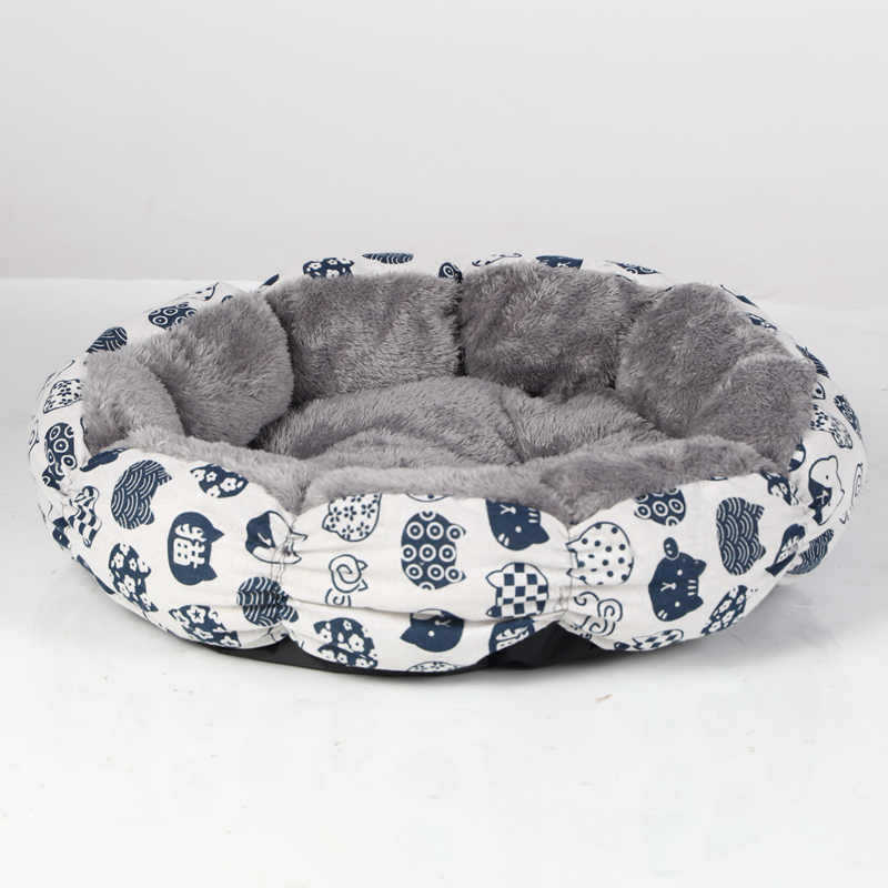 Calming Round Fluffy Pet Bed Soft Donut Cushion For Small Pets